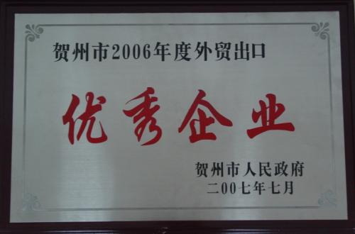 2006年 進(jìn)出口貿(mào)易優(yōu)秀企業(yè)